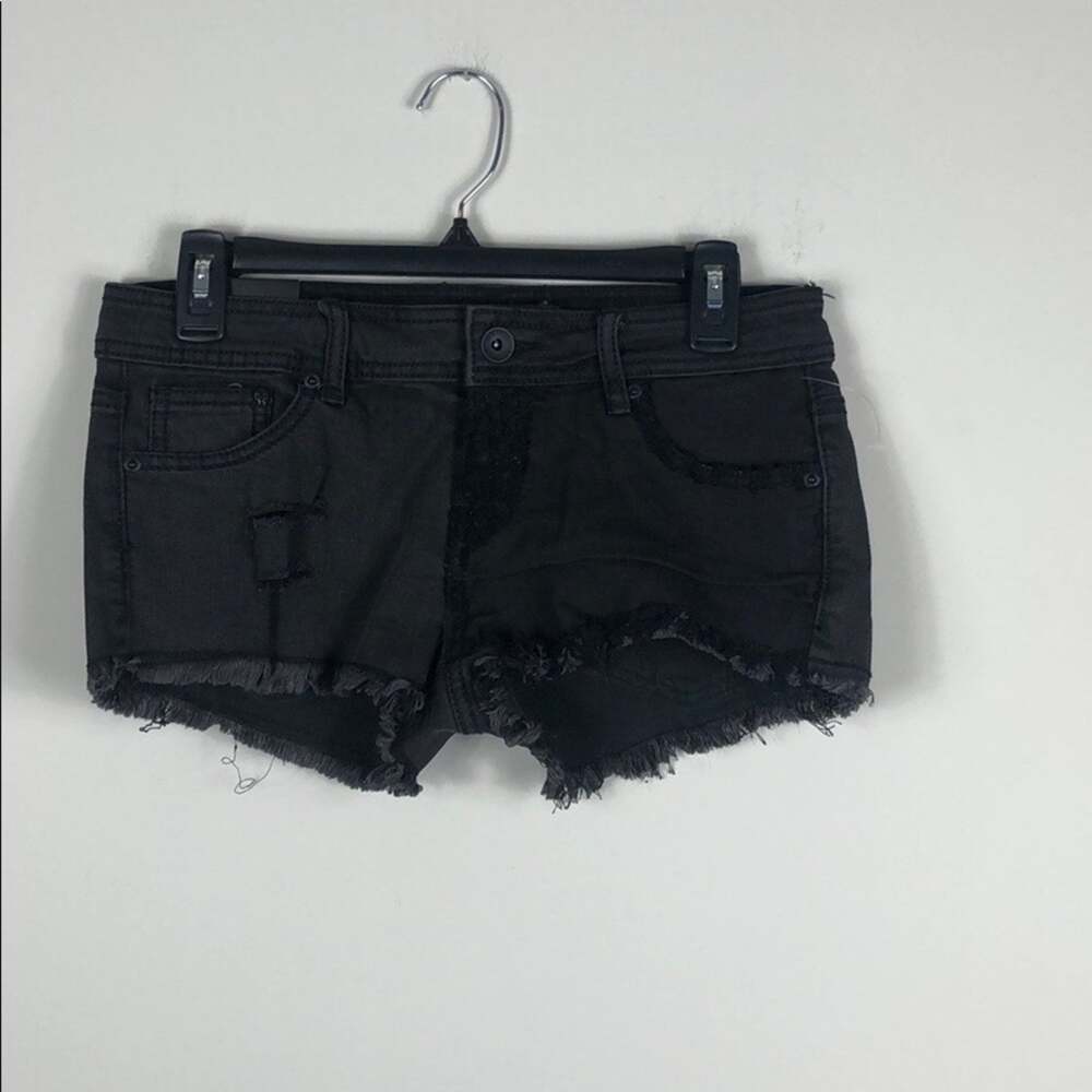 Lovesick The Short Black Lace Denim Cutoff Shorts Juniors Size 5 NWT